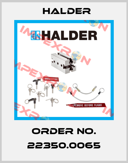 Order No. 22350.0065 Halder