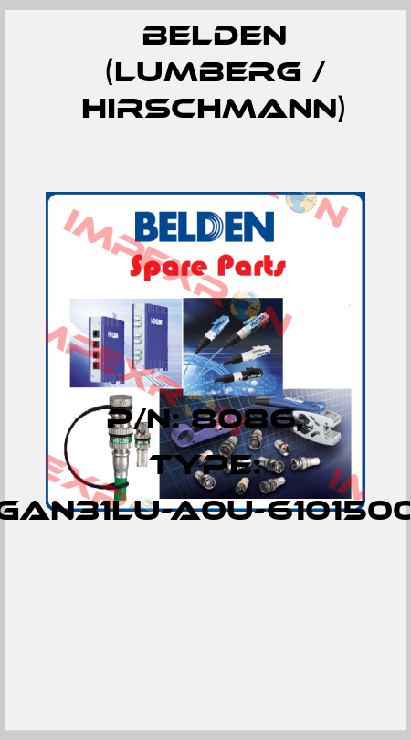 P/N: 8086, Type: GAN31LU-A0U-6101500  Belden (Lumberg / Hirschmann)