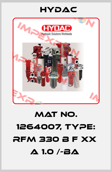 Mat No. 1264007, Type: RFM 330 B F XX  A 1.0 /-BA  Hydac