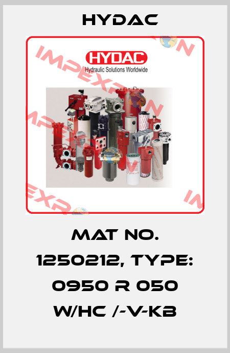 Mat No. 1250212, Type: 0950 R 050 W/HC /-V-KB Hydac