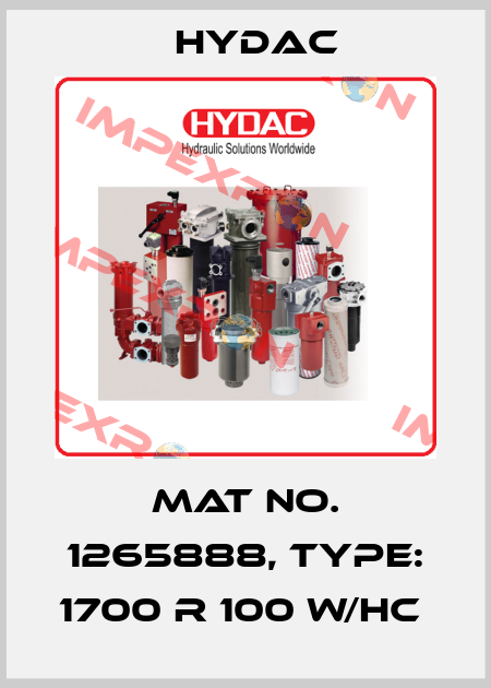 Mat No. 1265888, Type: 1700 R 100 W/HC  Hydac