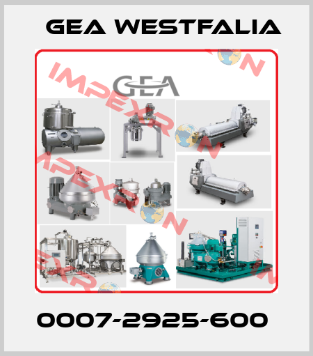 0007-2925-600  Gea Westfalia