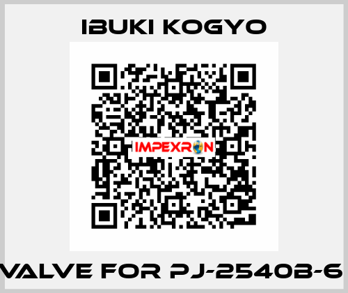 VALVE for PJ-2540B-6  IBUKI KOGYO
