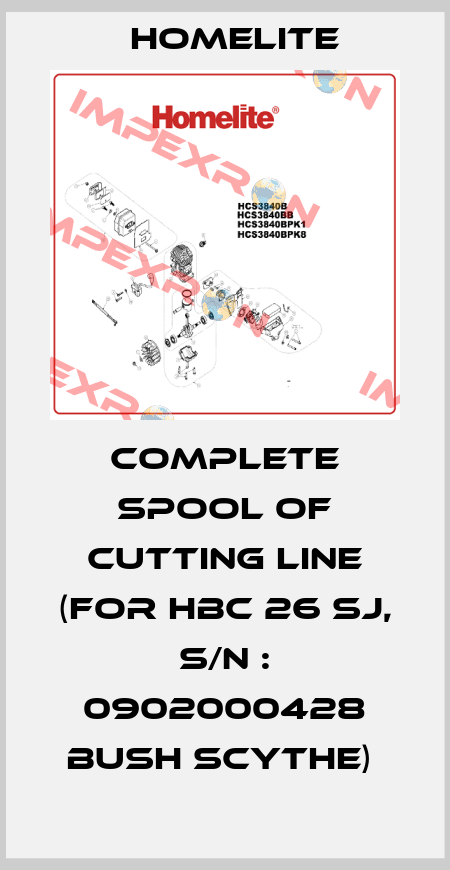 COMPLETE SPOOL OF CUTTING LINE (FOR HBC 26 SJ, S/N : 0902000428 BUSH SCYTHE)  Homelite