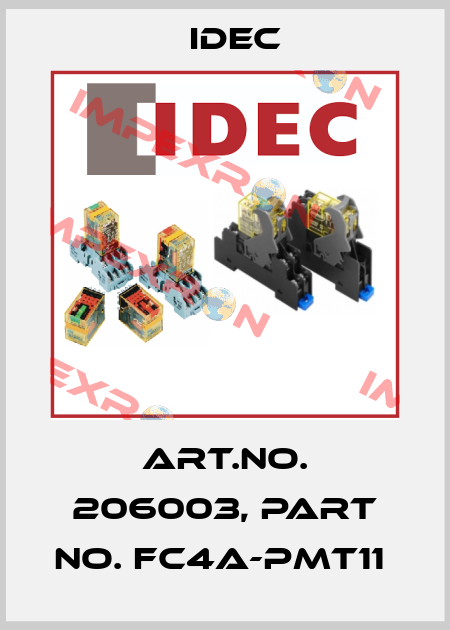 Art.No. 206003, Part No. FC4A-PMT11  Idec