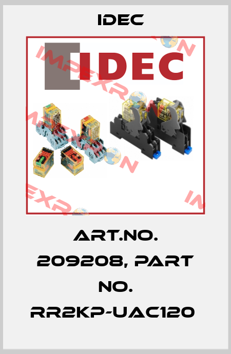 Art.No. 209208, Part No. RR2KP-UAC120  Idec