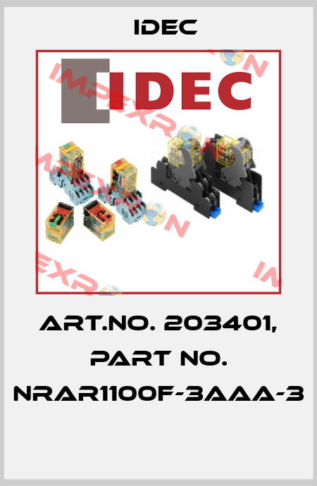 Art.No. 203401, Part No. NRAR1100F-3AAA-3  Idec