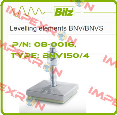 P/N: 08-0016, Type: BNV150/4 Bilz Vibration Technology