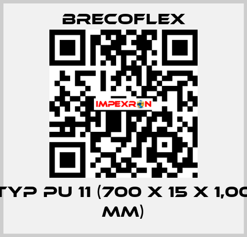 Typ PU 11 (700 x 15 x 1,00 mm) Brecoflex