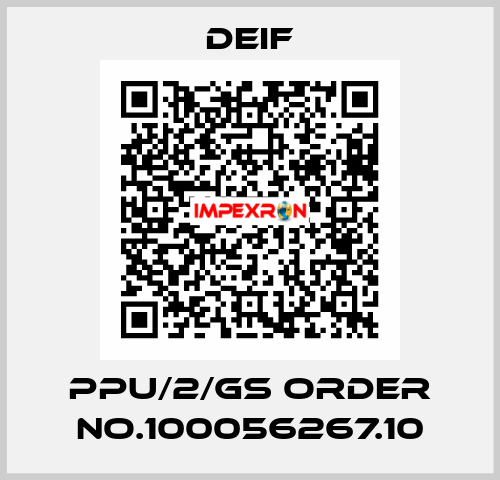 PPU/2/Gs ORDER No.100056267.10 Deif
