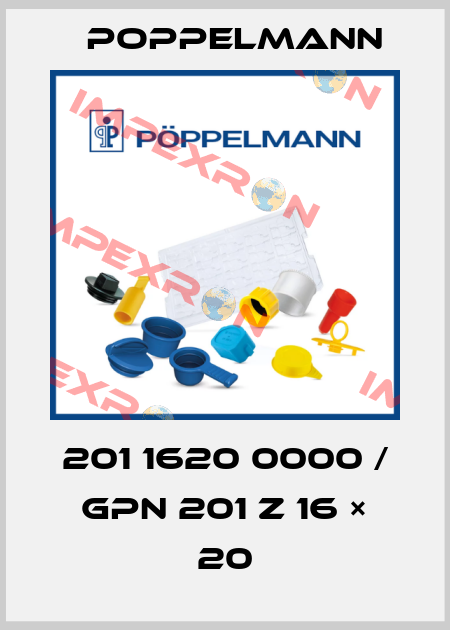 201 1620 0000 / GPN 201 Z 16 × 20 Poppelmann
