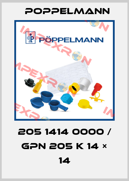 205 1414 0000 / GPN 205 K 14 × 14 Poppelmann