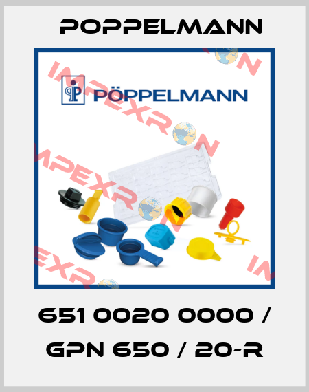 651 0020 0000 / GPN 650 / 20-R Poppelmann