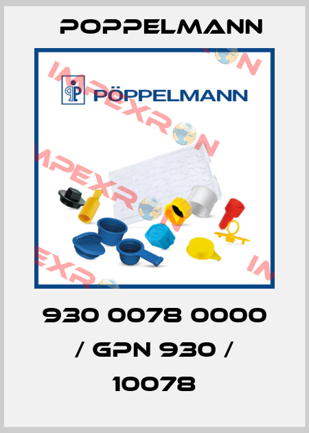 930 0078 0000 / GPN 930 / 10078 Poppelmann