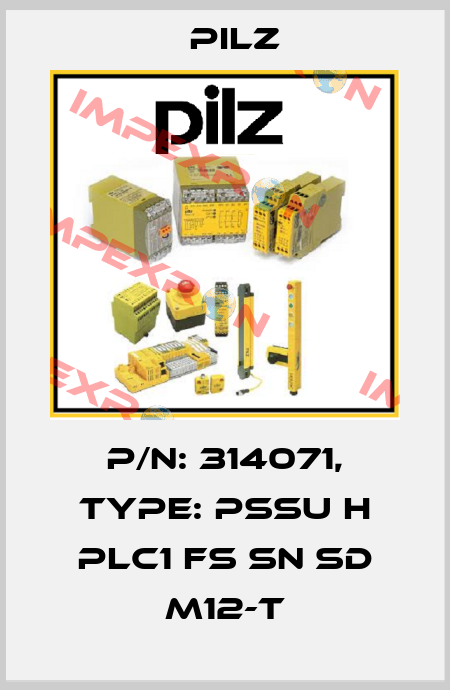 p/n: 314071, Type: PSSu H PLC1 FS SN SD M12-T Pilz