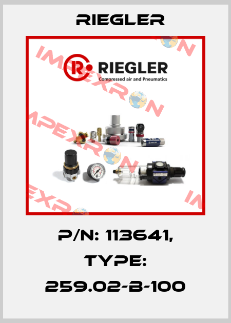 P/N: 113641, Type: 259.02-B-100 Riegler