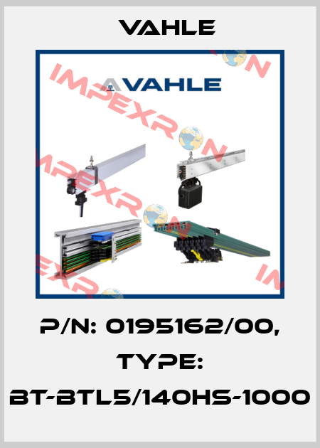 P/n: 0195162/00, Type: BT-BTL5/140HS-1000 Vahle