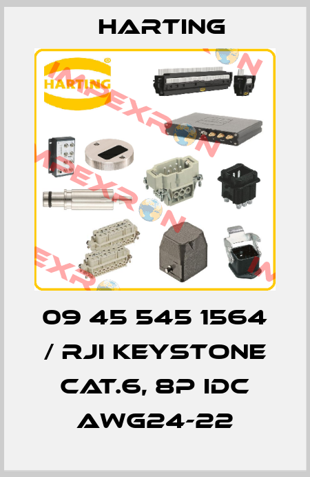 09 45 545 1564 / RJI Keystone Cat.6, 8p IDC AWG24-22 Harting