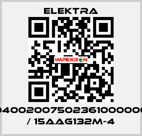 04002007502361000000 / 15AAG132M-4 ELEKTRA