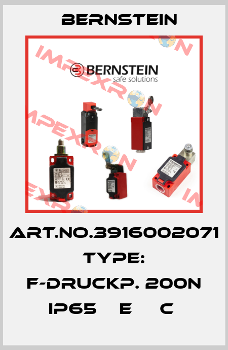 Art.No.3916002071 Type: F-DRUCKP. 200N IP65    E     C  Bernstein