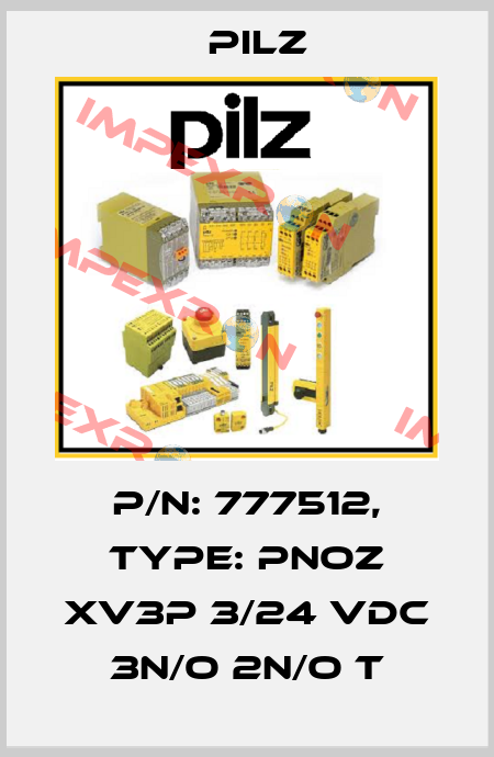 p/n: 777512, Type: PNOZ XV3P 3/24 VDC 3n/o 2n/o t Pilz