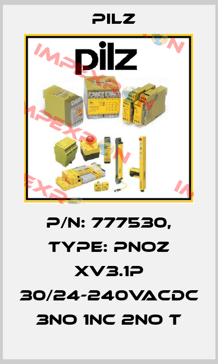 p/n: 777530, Type: PNOZ XV3.1P 30/24-240VACDC 3no 1nc 2no t Pilz