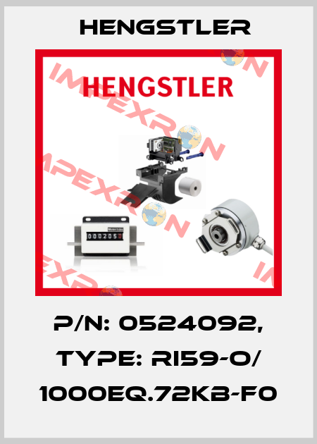 p/n: 0524092, Type: RI59-O/ 1000EQ.72KB-F0 Hengstler