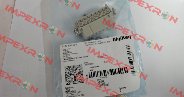 T2010162201-000 / HA-016-F TE Connectivity (Tyco Electronics)