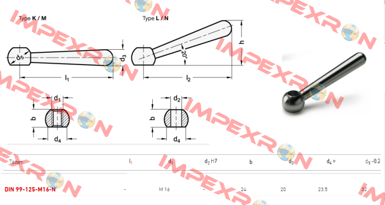 DIN 99-125-M16-N Elesa Ganter