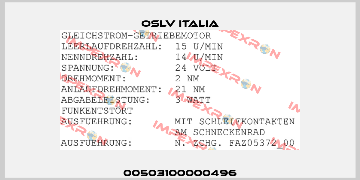 00503100000496 OSLV Italia