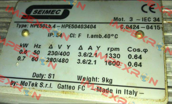 HPE50403404  Seimec (Rossi)