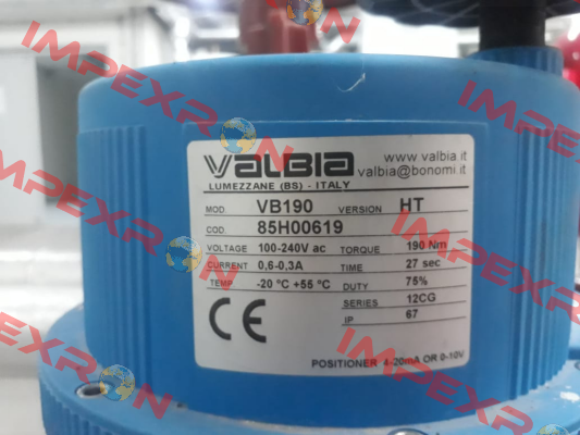 VB190 HT, cod.85H00619 Valbia