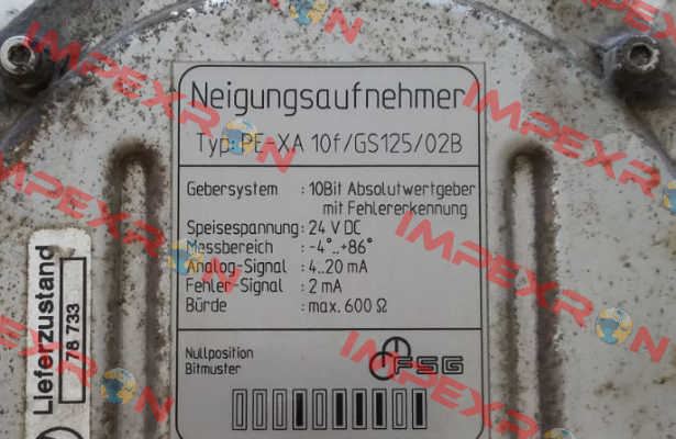 TYP: PE-XA 10 f/GS125/02B (OEM) - not available FSG Fernsteuergeräte