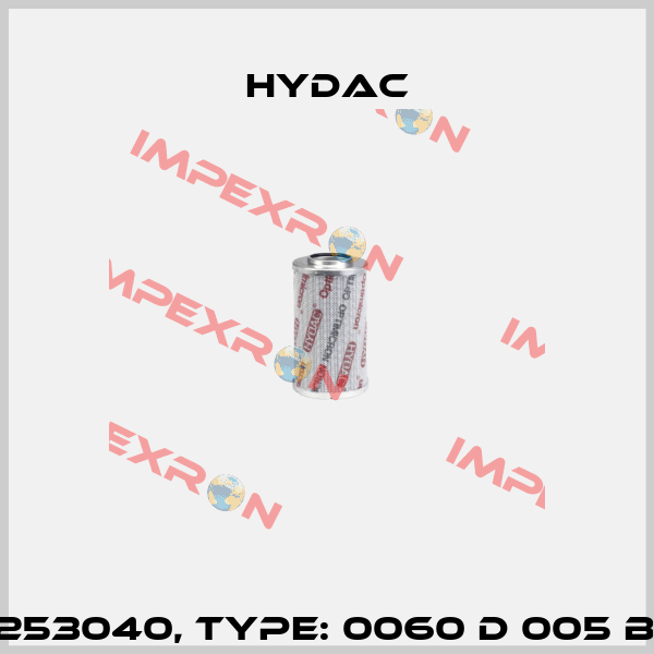 p/n: 1253040, Type: 0060 D 005 BH4HC Hydac